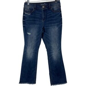 INC Denim Womens Jeans‎ Size 6 Blue Distressed Fray Hem Bootcut Wonderful